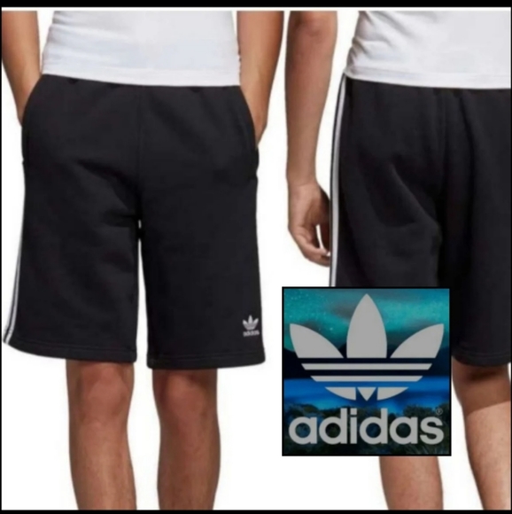ADIDAS ORIGINALS MENS 3 STRIPE ATHLETIC SHORTS - Picture 1 of 12